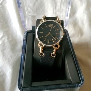 Armani Exchange genuine leather watch